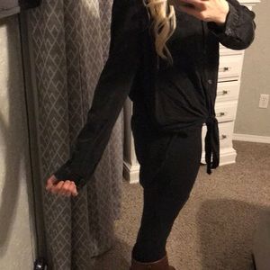 High low, button down top